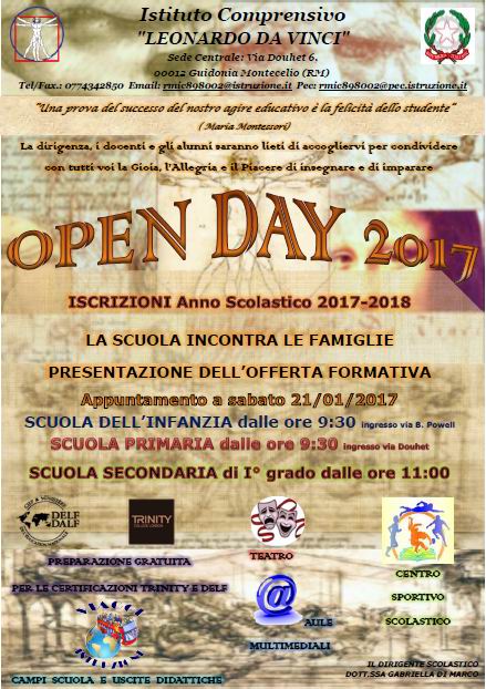 Locandina Open day 2017